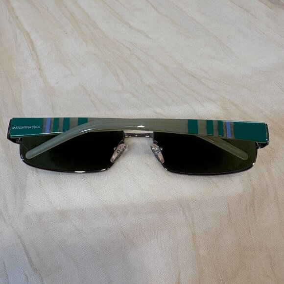 Mandarina Duck Small Metal/Olive Green Striped/Tinted Sunglasses MD 45191 - Picture 7 of 7